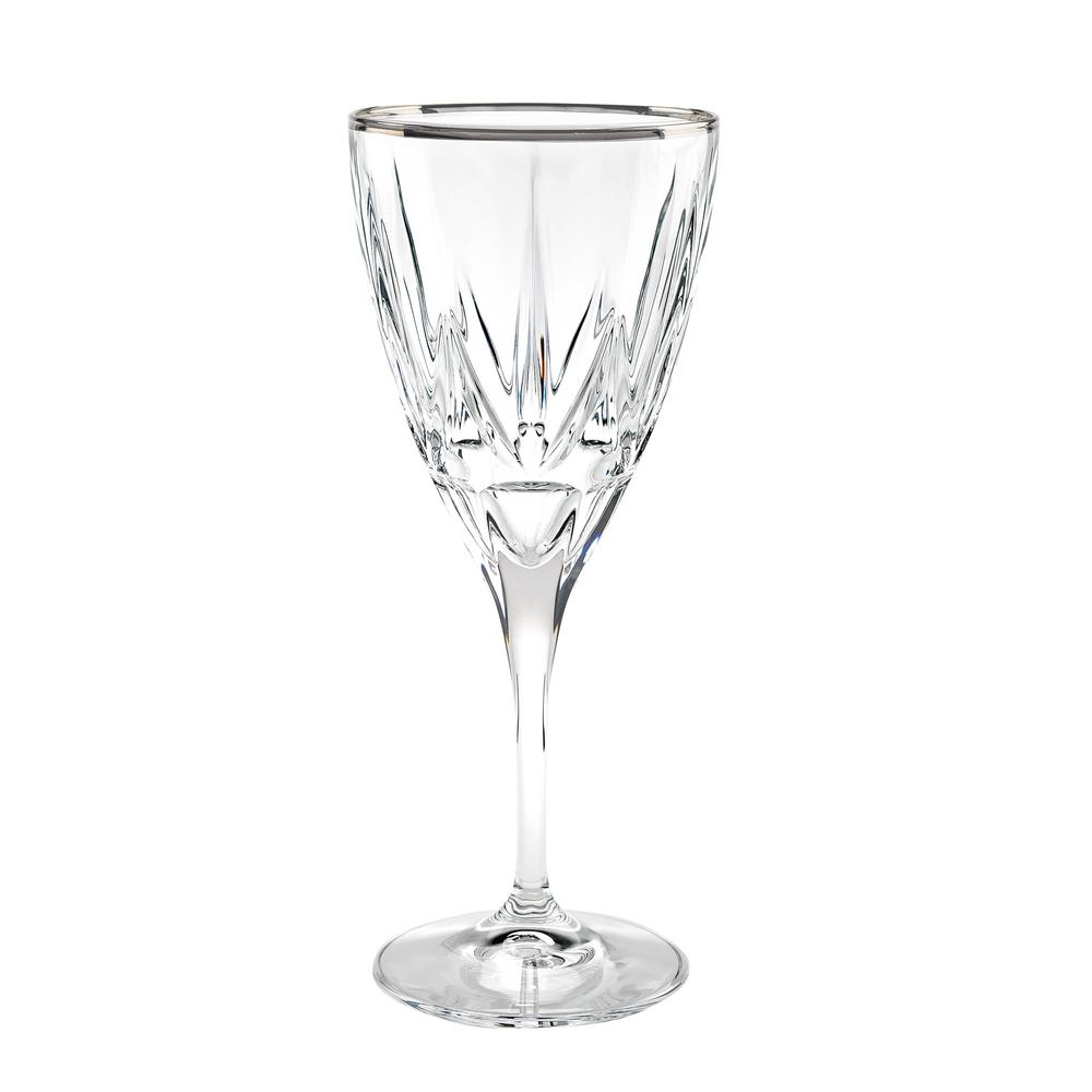 Lorren Home Trends Chic Red Wine Goblets With Platinum Trim By Chic Red Wine Goblets With Platinum Trim By Lorren Home Trends Set Of 6
