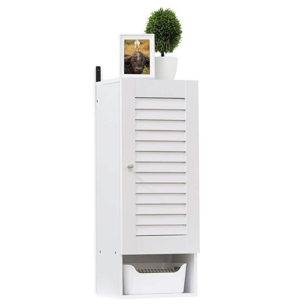 Furinno Indo White Slim Wall Cabinet 16069wh The Home Depot