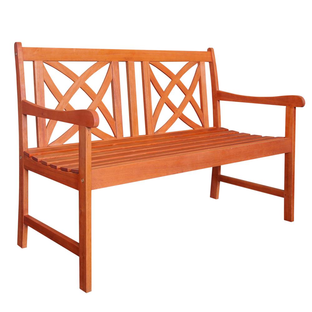 Vifah 4 Ft Wood Garden Bench V1493 The Home Depot