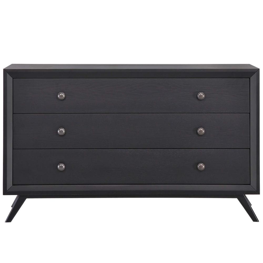 Modway tracy 3 drawers black wood dresser