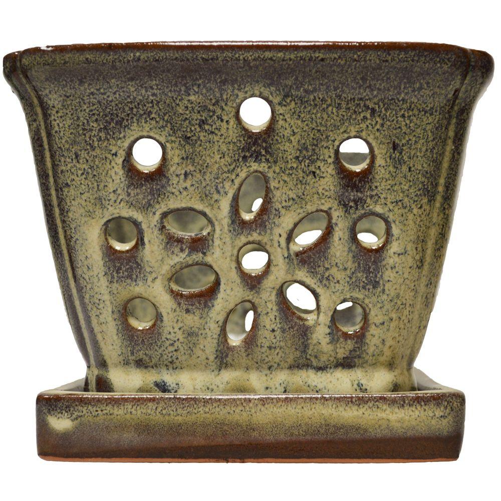 Pennington 5.5 in. Ceramic Twilight Lacey Orchid Planter100511954