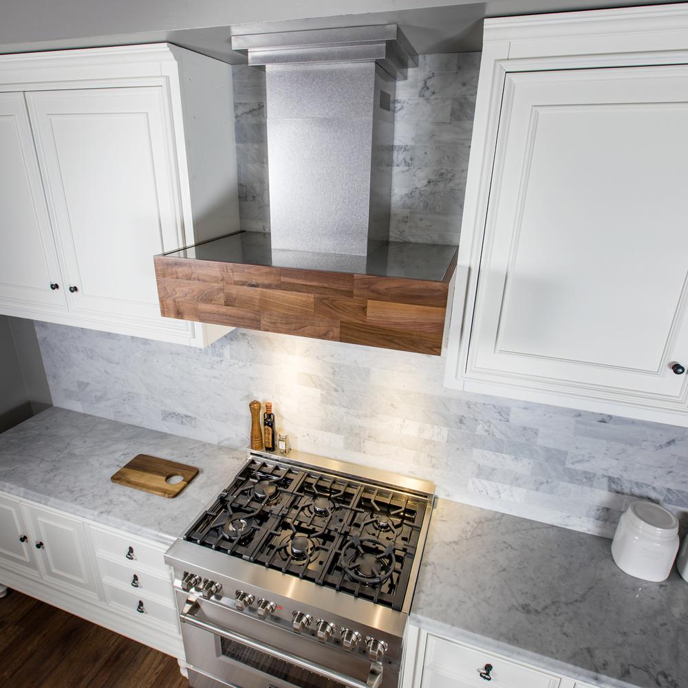 Zline Kitchen And Bath 36 In Designer Series Wooden Wall Mount Range Hood Butcher Block 681w Zline Kitchen And Bath 36 In Designer Series Wooden Wall Mount Range Hood Butcher Block 681w