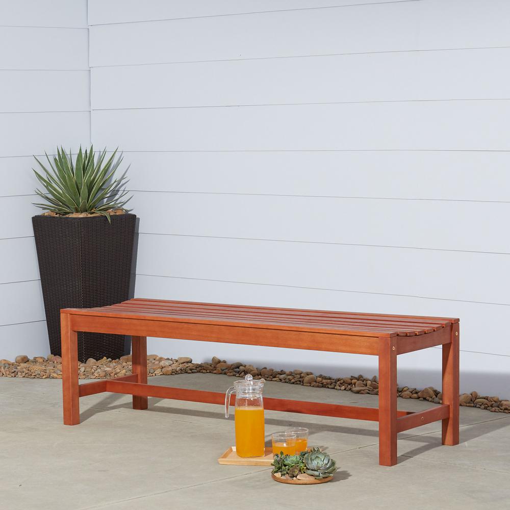 Vifah Malibu 3 Person Wood Outdoor Bench V025 1 The Home