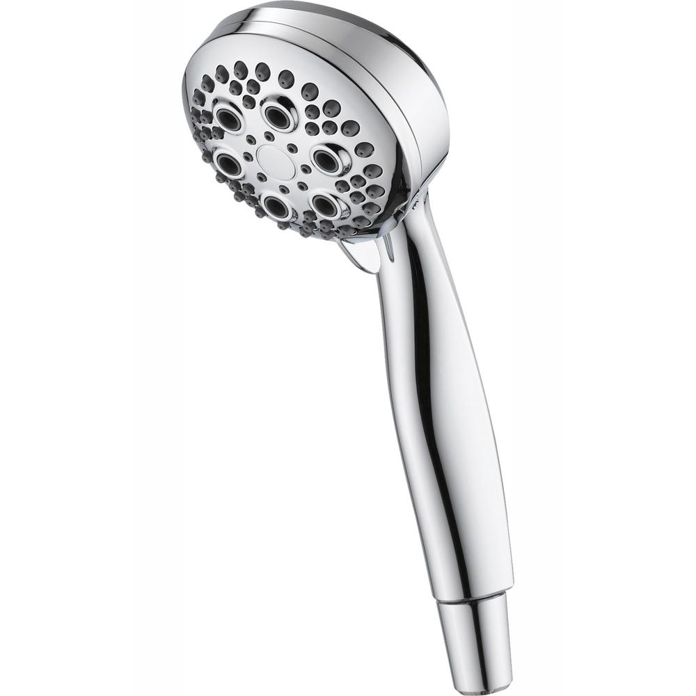 Delta 5-Spray Handheld Showerhead with Pause in Chrome-59434-18-PK Shower Controls Away From Shower Head