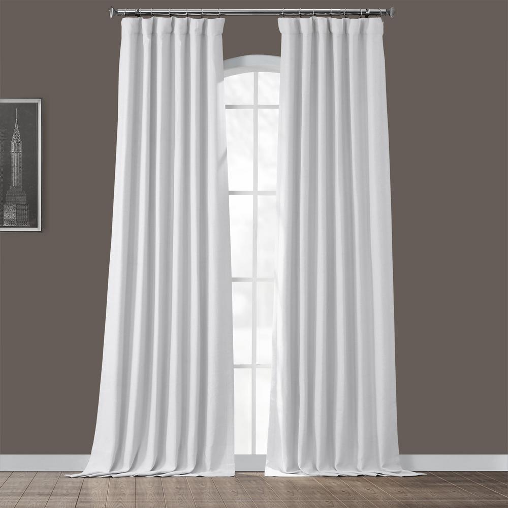 Exclusive Fabrics Furnishings Chalk Off White Bellino Blackout Room Darkening Curtain 50 In W X 84 L Boch Pl1611 The Home Depot Exclusive Fabrics Furnishings Chalk