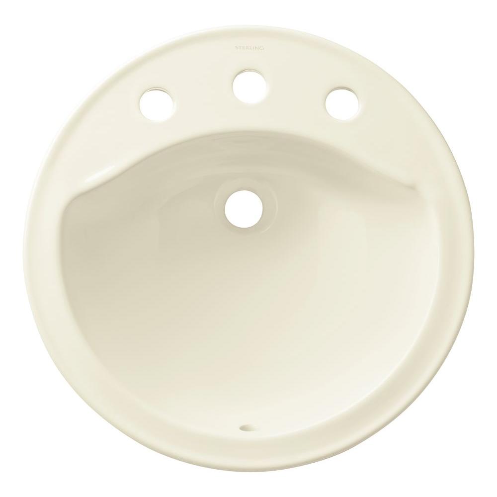 Beige Sterling Bathroom Sinks Bath The Home Depot Modesto Drop In Ceramic Bathroom Sink Biscuit With Overflow Drain