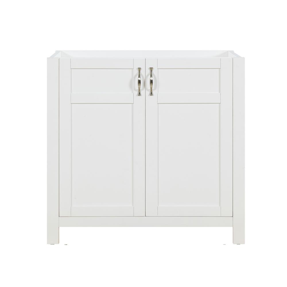 Home Decorators Collection 36 In W X 21 D Rta Non Tool Single D Rta Non Tool Single Bath Vanity Cabinet Only In White Without Top