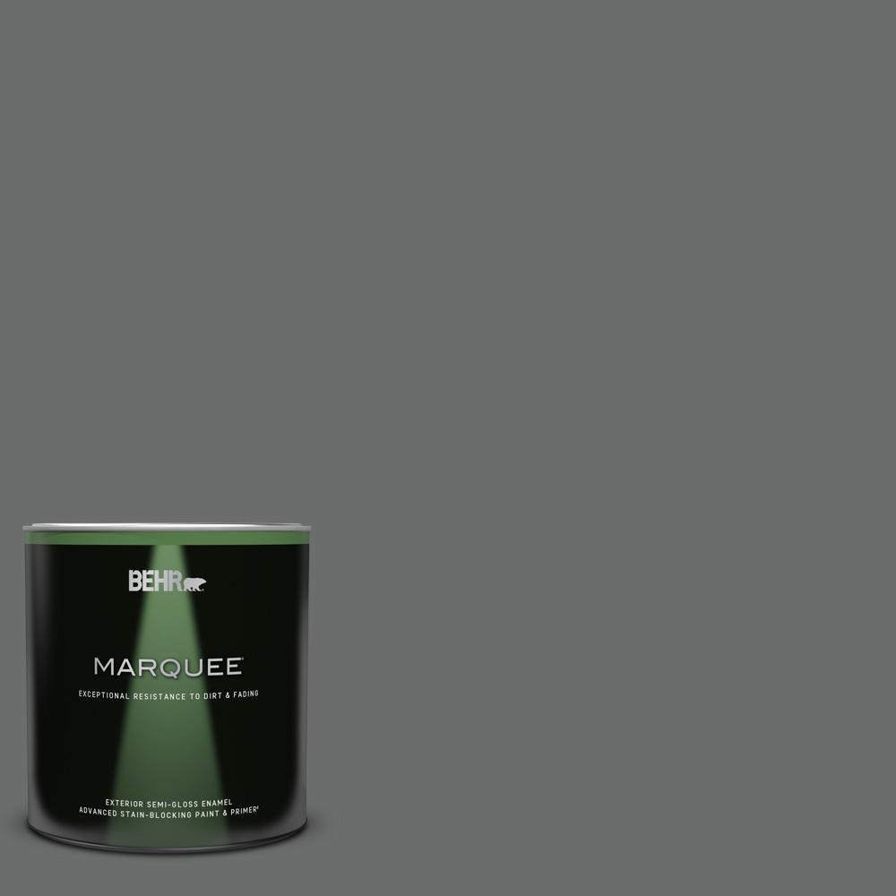 BEHR MARQUEE 1 qt. 770F5 Dark Ash SemiGloss Enamel Exterior Paint and Primer in One545304
