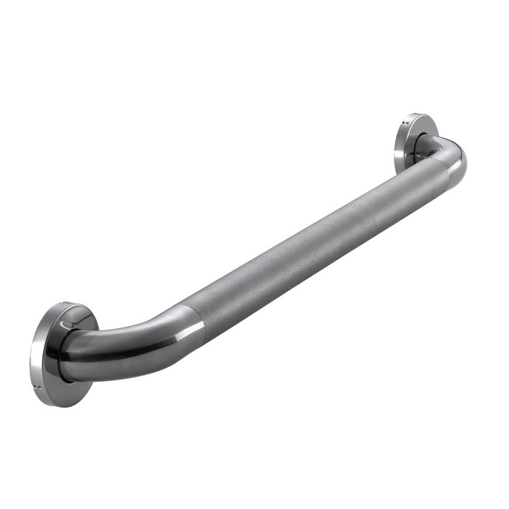 Glacier Bay 24 in. x 1-1/2 in. Concealed Peened Grab Bar in Polished Stainless Steel Grab Bars Home Depot