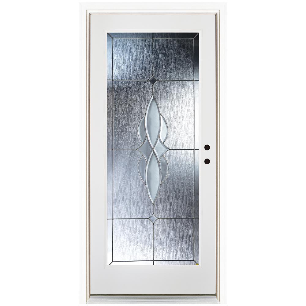 MP Doors 36 In. X 80 In. Scotia Smooth White Left-Hand Inswing Full 1 ...