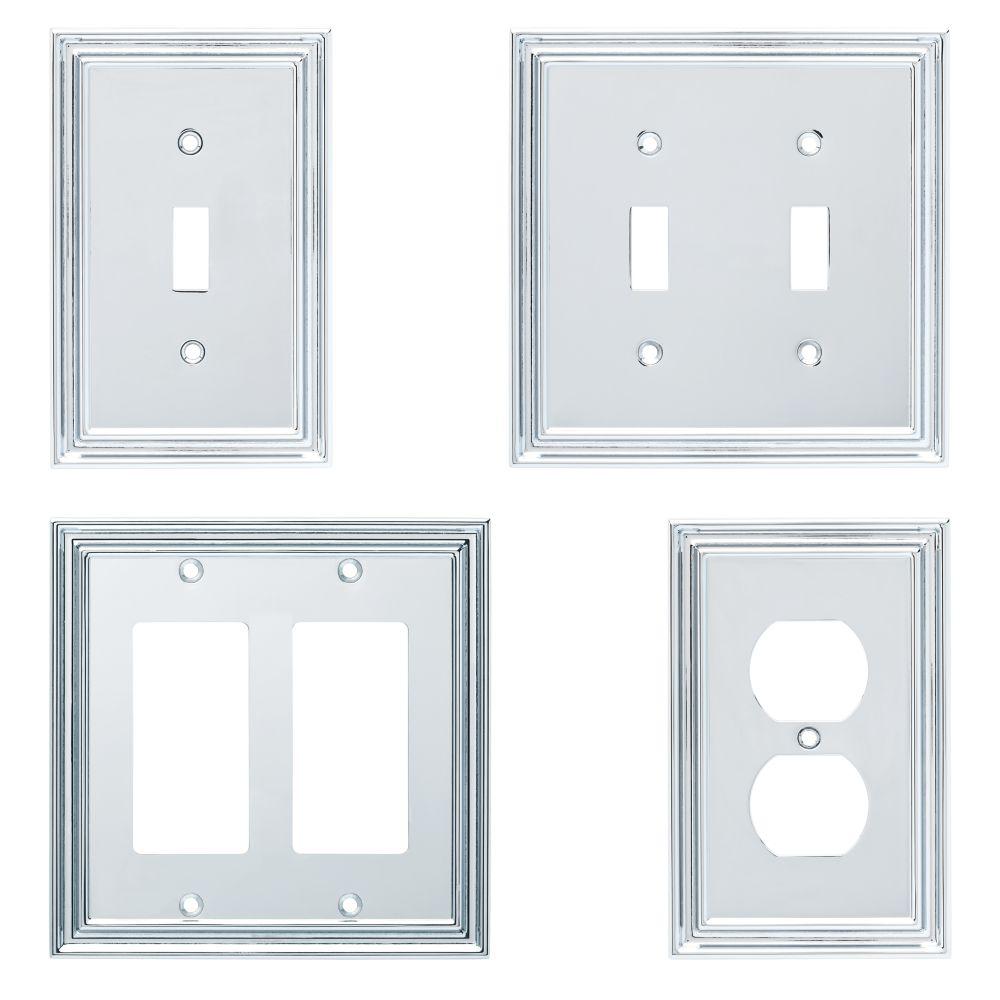 Liberty Silverton Decorative Double Light Switch Cover Polished Chrome Liberty Silverton Decorative Double Light Switch Cover Polished Chrome