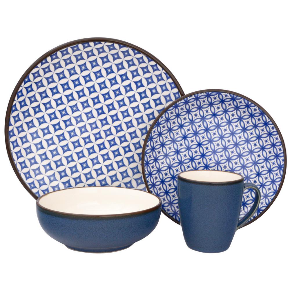 Sango Crystal 16-Piece Blue Dinnerware Set-3625BL800ACM24 - The Home ... Sango Crystal 16-Piece Blue Dinnerware Set-3625BL800ACM24 - The Home ...