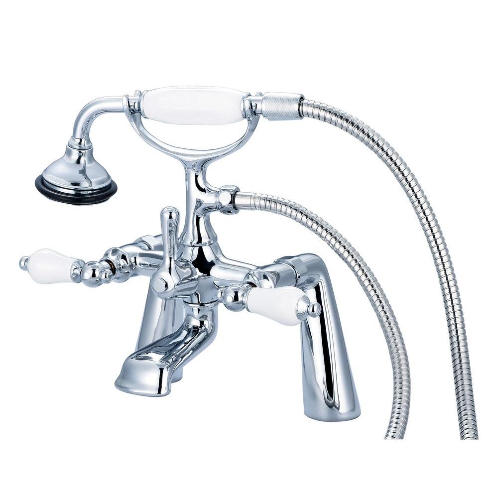 Water Creation 3Handle Vintage Claw Foot Tub Faucet with Hand Shower