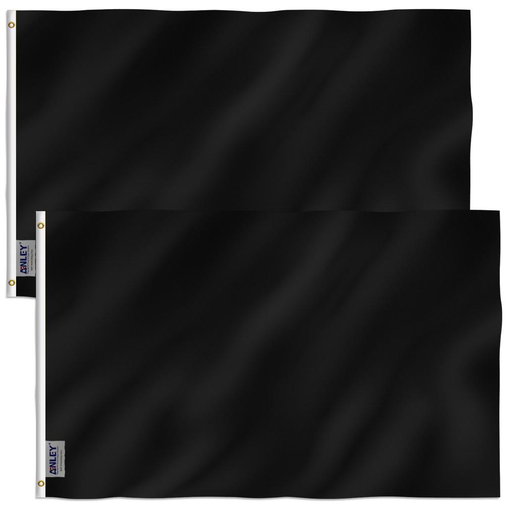Anley Fly Breeze 3 Ft X 5 Ft Polyester Solid Black Flag 2 Sided