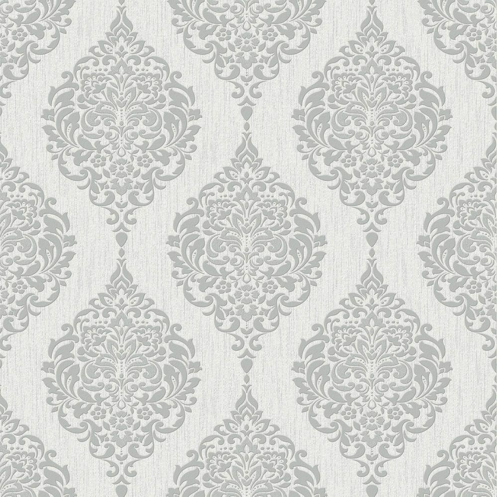 Graham And Brown Luna Wallpaper Grey Moroccan Inspired Ogee Damask Graham And Brown Luna Wallpaper Grey Moroccan Inspired Ogee Damask Vinyl Surface