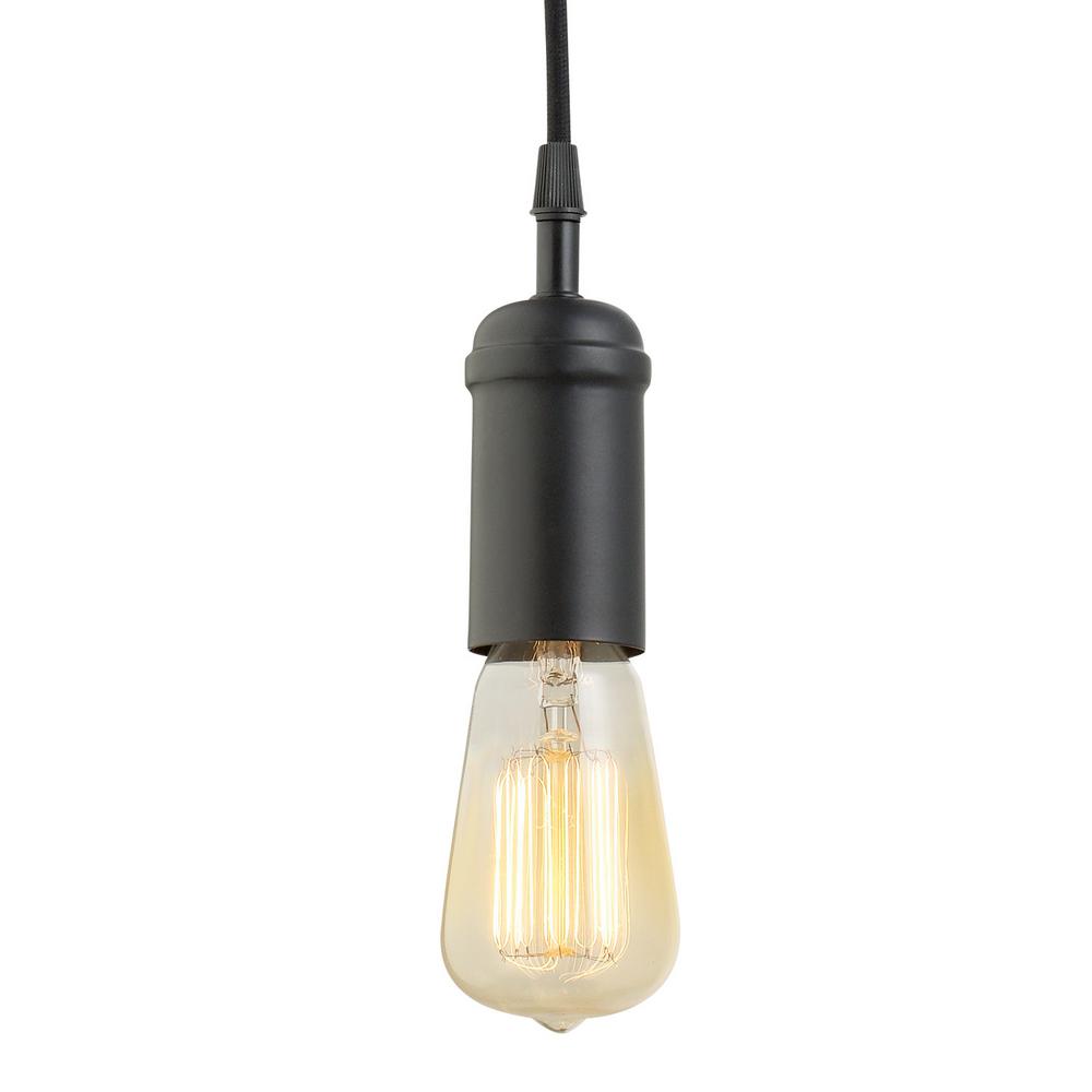 Globe Electric 1 Light Black Vintage, Cloth Covered Lamp Cord Home Depot
