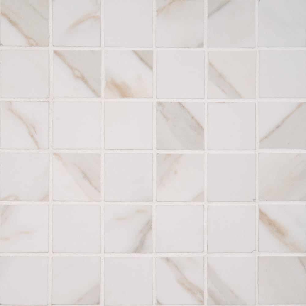 Msi Calacatta Ivory 12 In X 10mm Polished Porcelain Mesh Msi Calacatta Ivory 12 In X 10mm Polished Porcelain Mesh