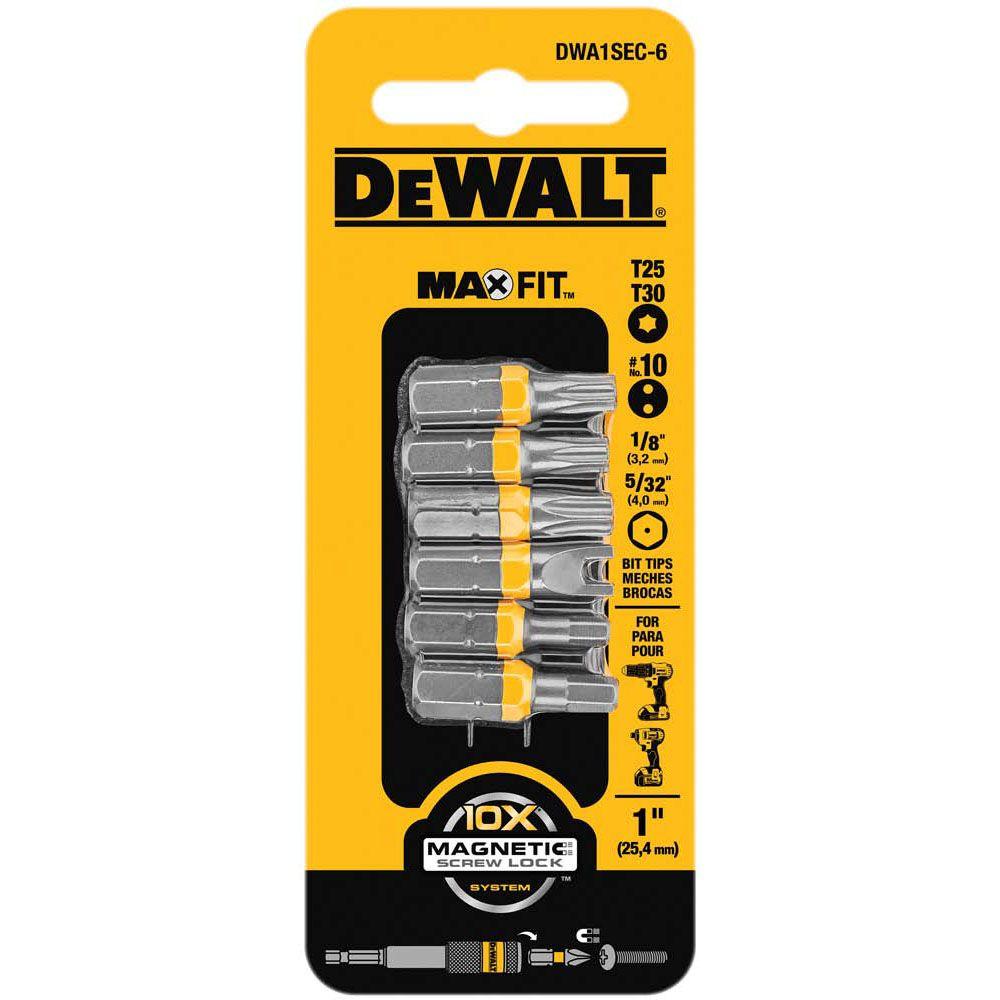 DEWALT 1 in. Steel Security Drill Bit Tip Set (6Piece)DWA1SEC6 The