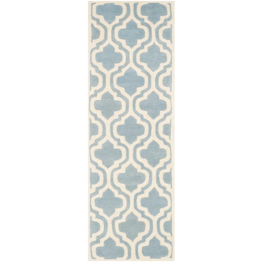 Safavieh Chatham Blue/Ivory 2 ft. x 9 ft. Runner RugCHT727B29 The