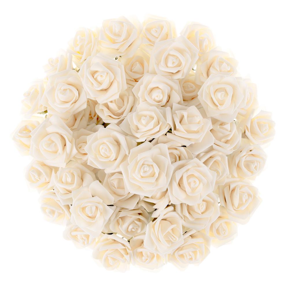 cream artificial flower arrangements