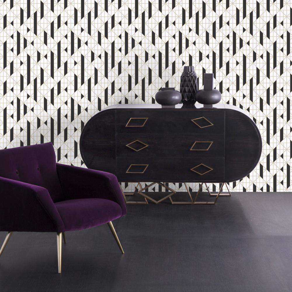 Graham & Brown Black and White Linear Removable Wallpaper103001 The