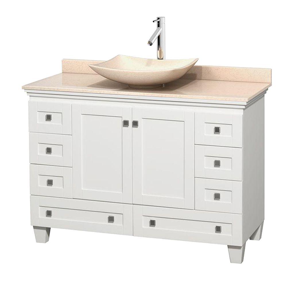 Wyndham Collection Acclaim 36 In W Vanity In White With Marble Vanity Top In Ivory