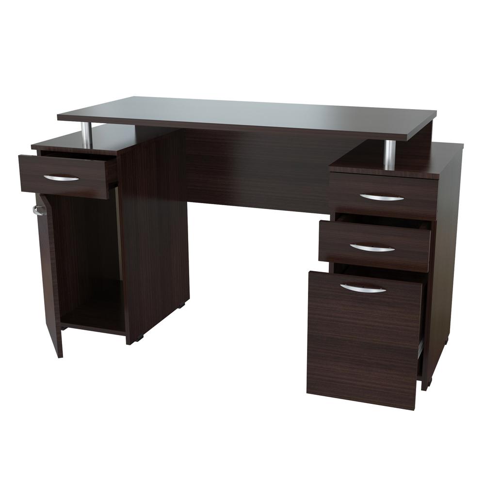 Southern Enterprises Britta Espresso Desk With Storage Hd888606 The Home Depot