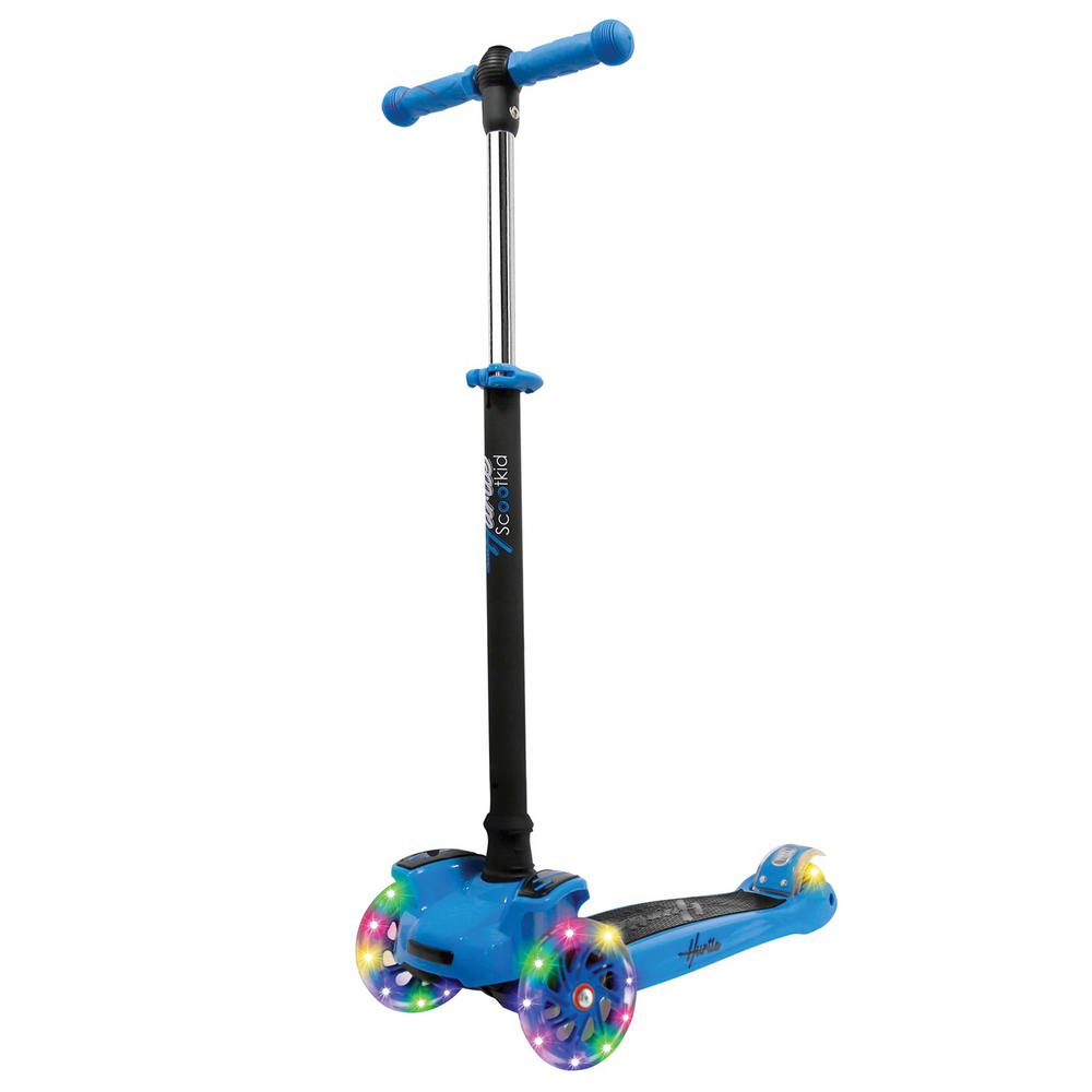 Hurtle 3 Wheeled Scooter for Kids - 2-in-1 Sit/Stand Child Toddlers w/Flip-Out Seat, w/Footrest, Adjustable Height, Wide Deck, Flashing Wheel Lights, for Children 1 to 14 Year-Old, for Outdoor