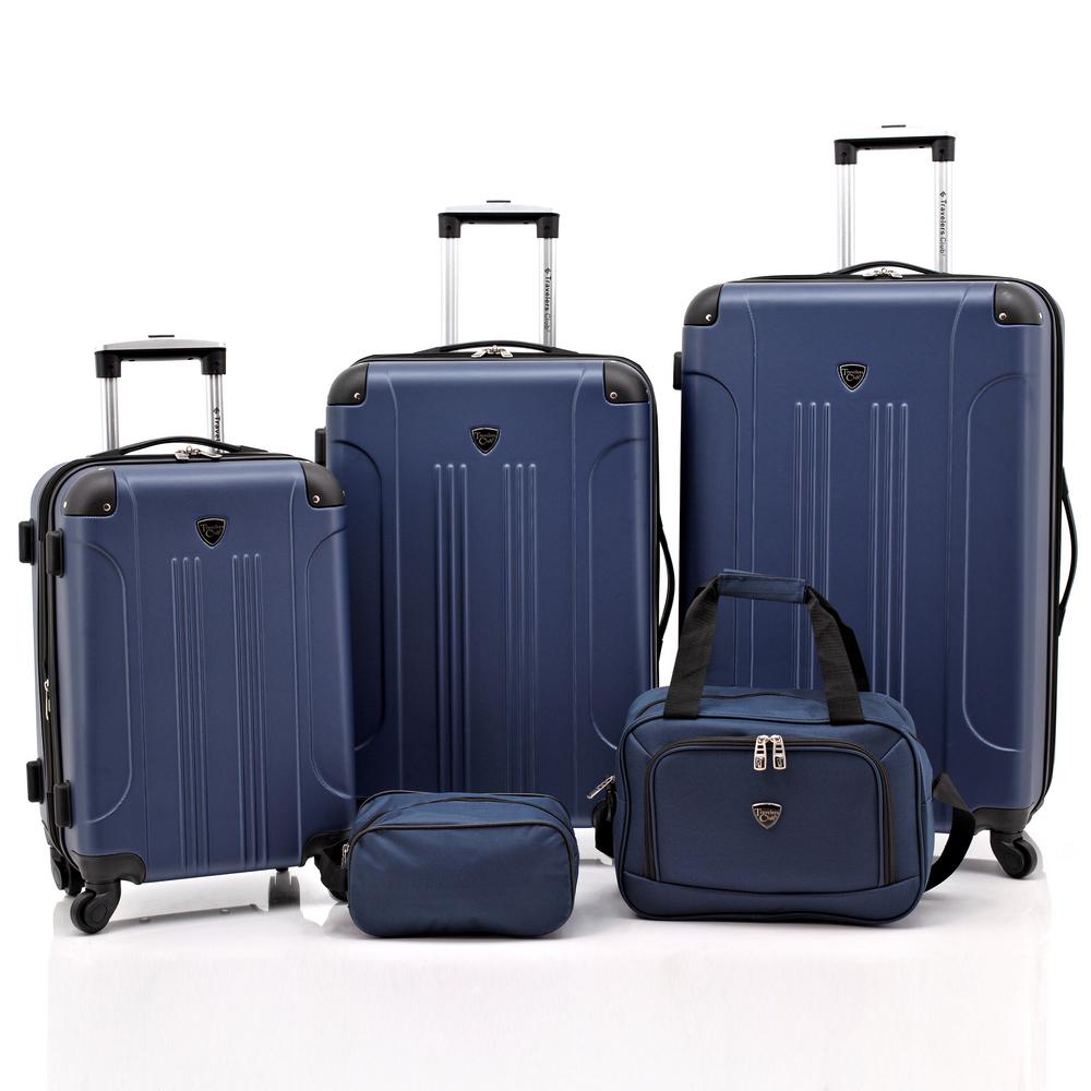 Travelers Club 5-Piece Hardside Rolling Vertical Luggage Collection ...