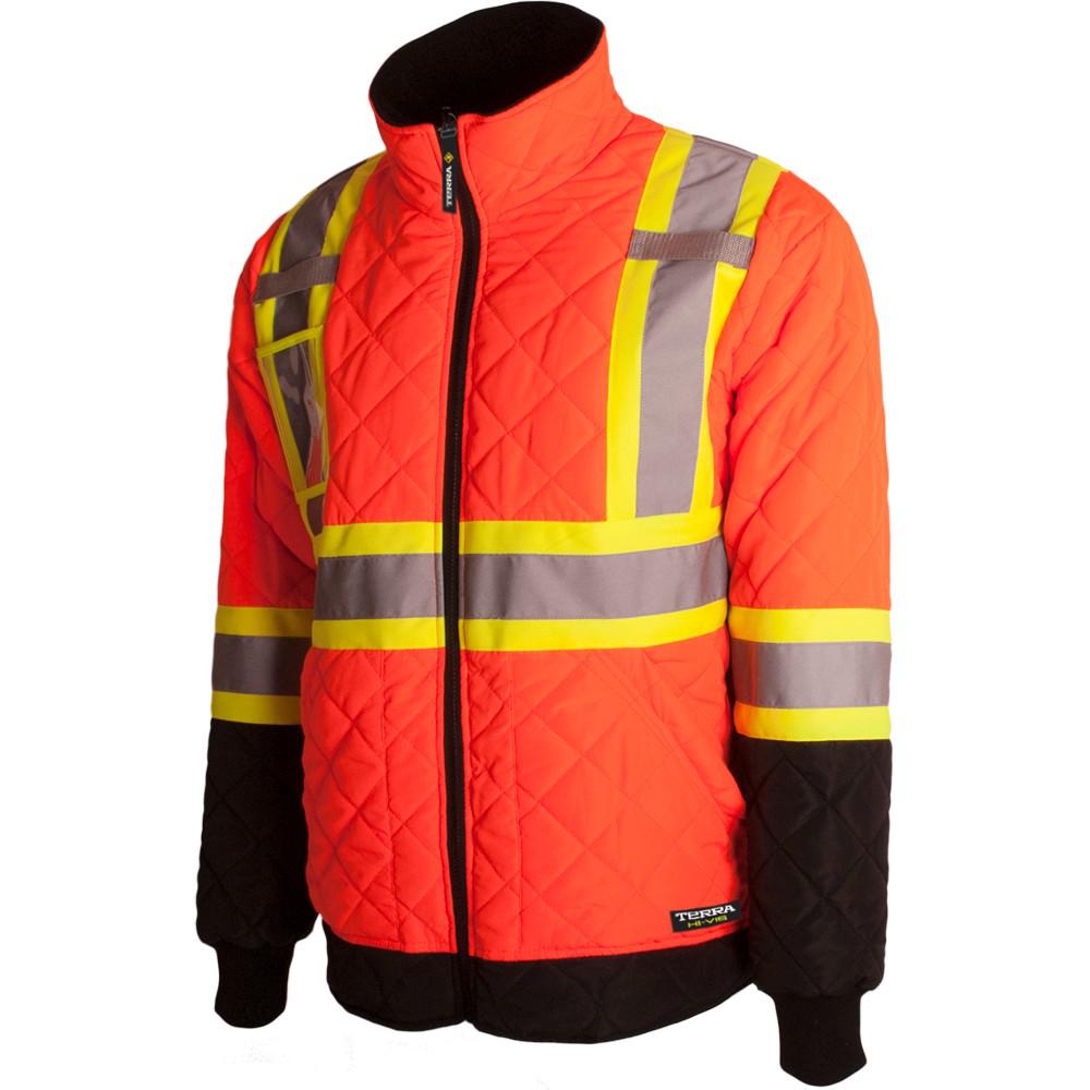 Terra Men s Medium Orange High Visibility Quilted and 