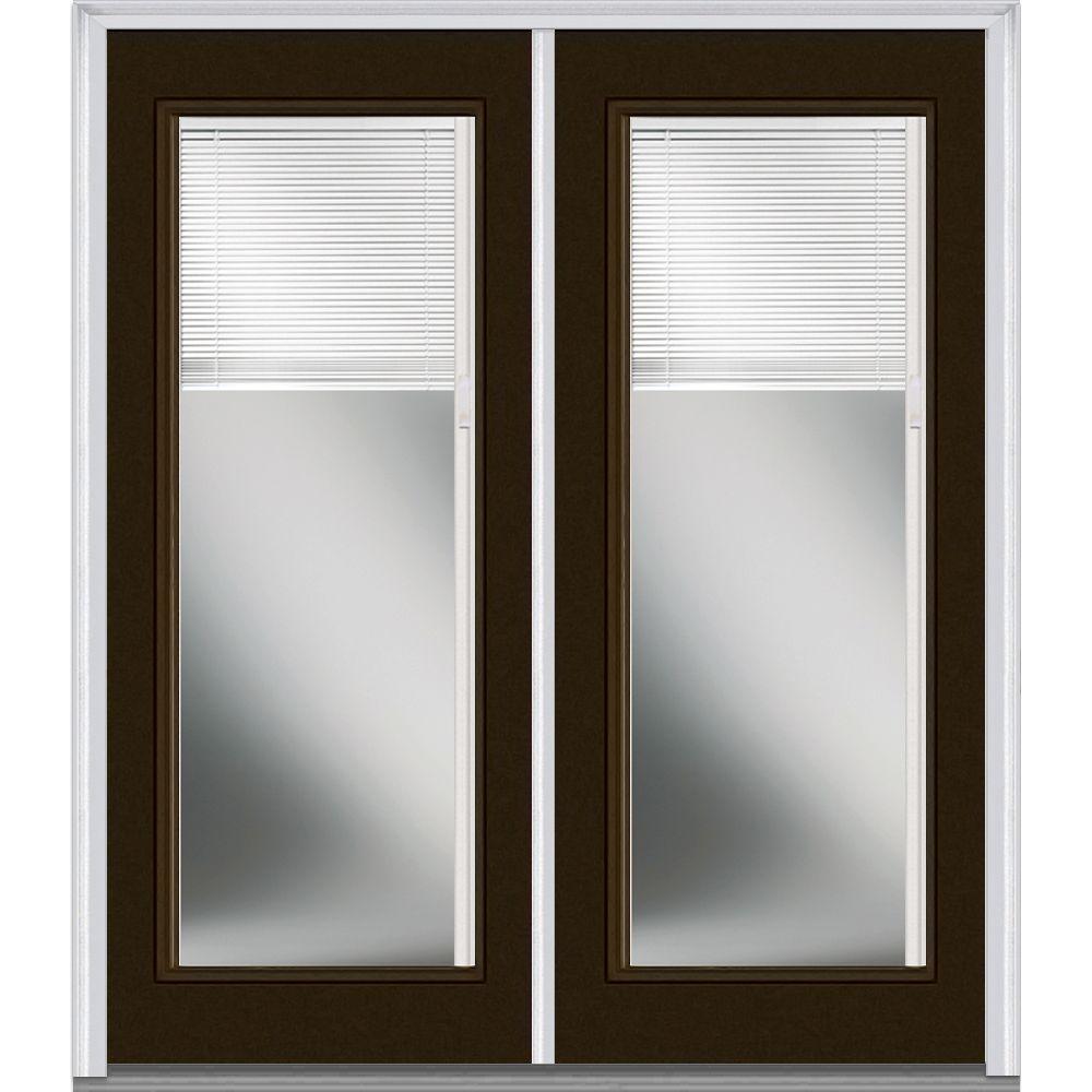 MMI Door 64 in. x 80 in. Internal Blinds RightHand Inswing Full Lite