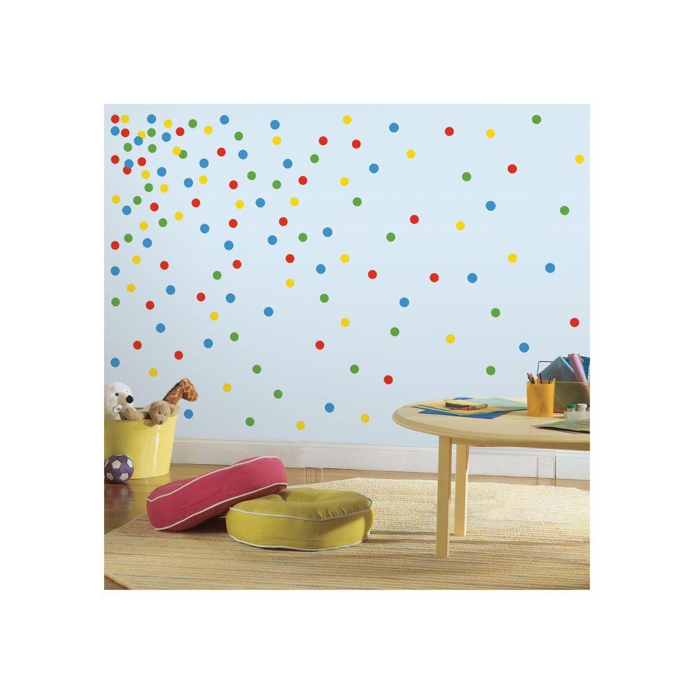 5 In X 11 Primary Confetti Dots 180 Piece L And Stick Wall Decal