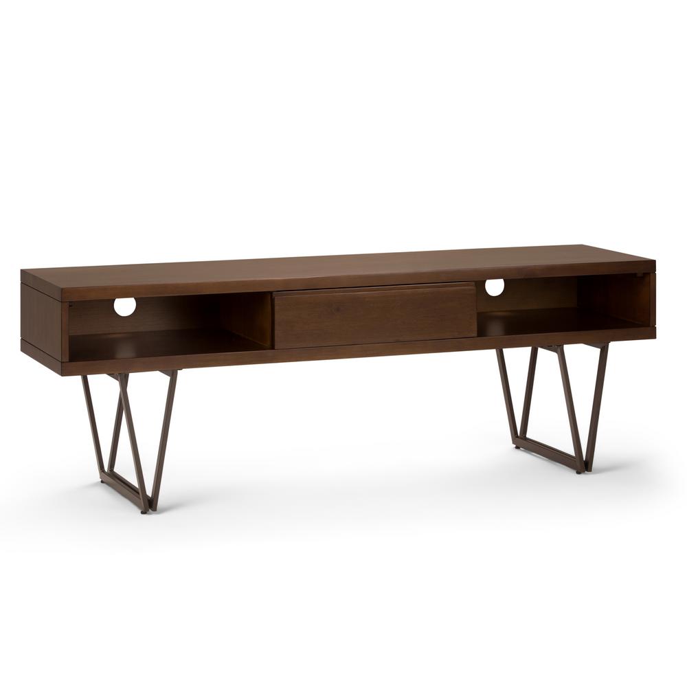 Simpli Home Ryder Solid Wood And Metal 66 In Wide Modern