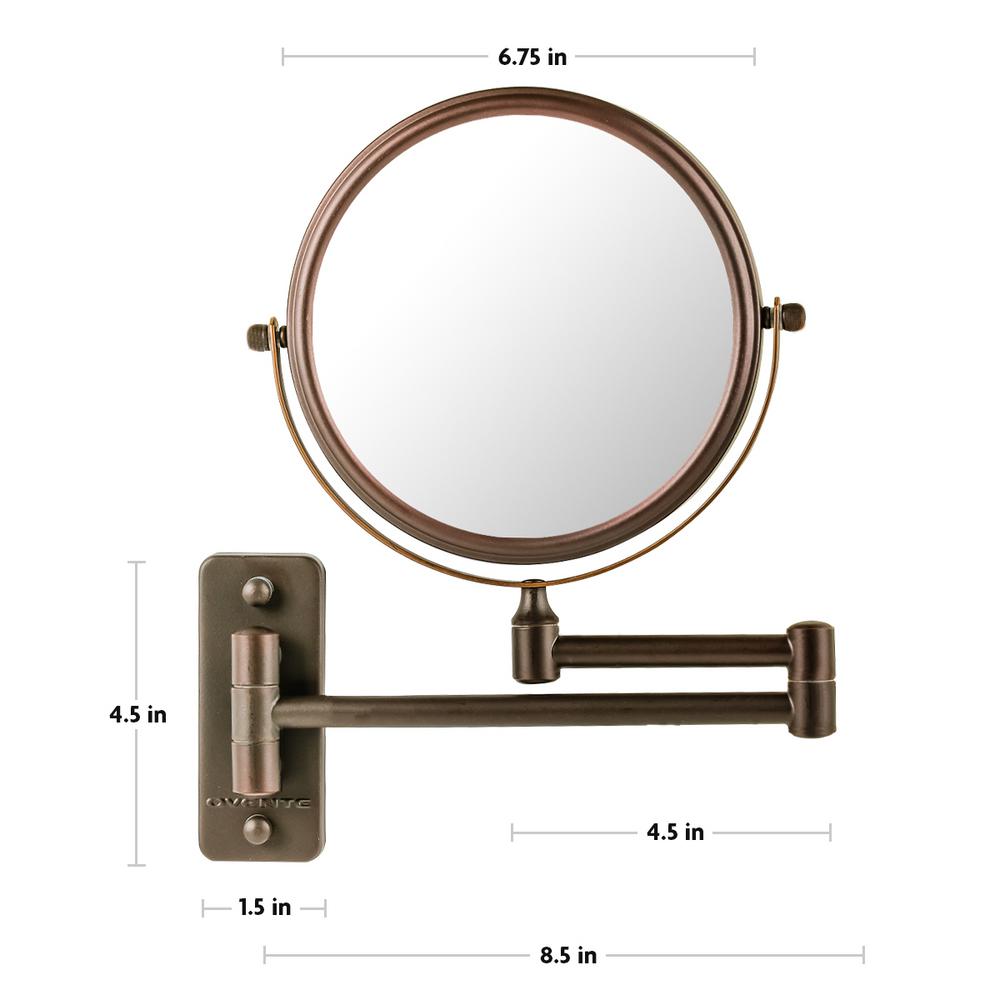 Ovente Dual Sided Wall Mount Mirror 1x 10x Magnification