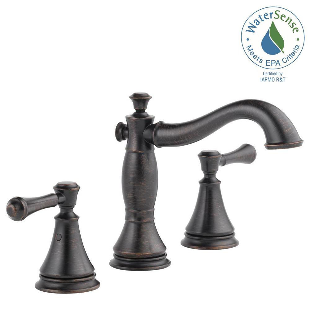 Delta Linden 8 in. Widespread 2Handle Bathroom Faucet with Metal Drain