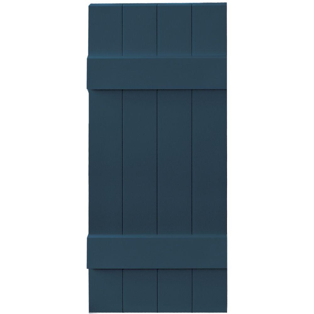 Builders Edge 14 in. x 35 in. BoardNBatten Shutters Pair, 4 Boards