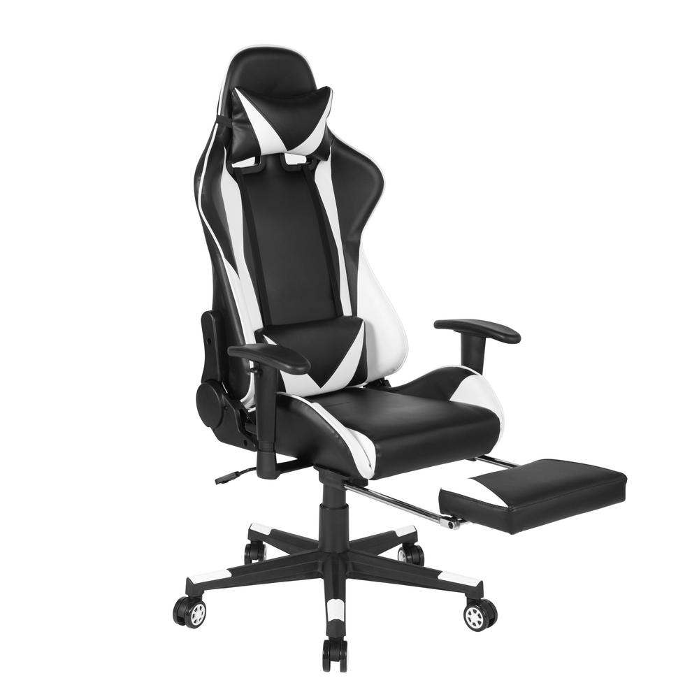 sumyeg White Gaming Chair Reclining Swivel with Lumbar Support ...