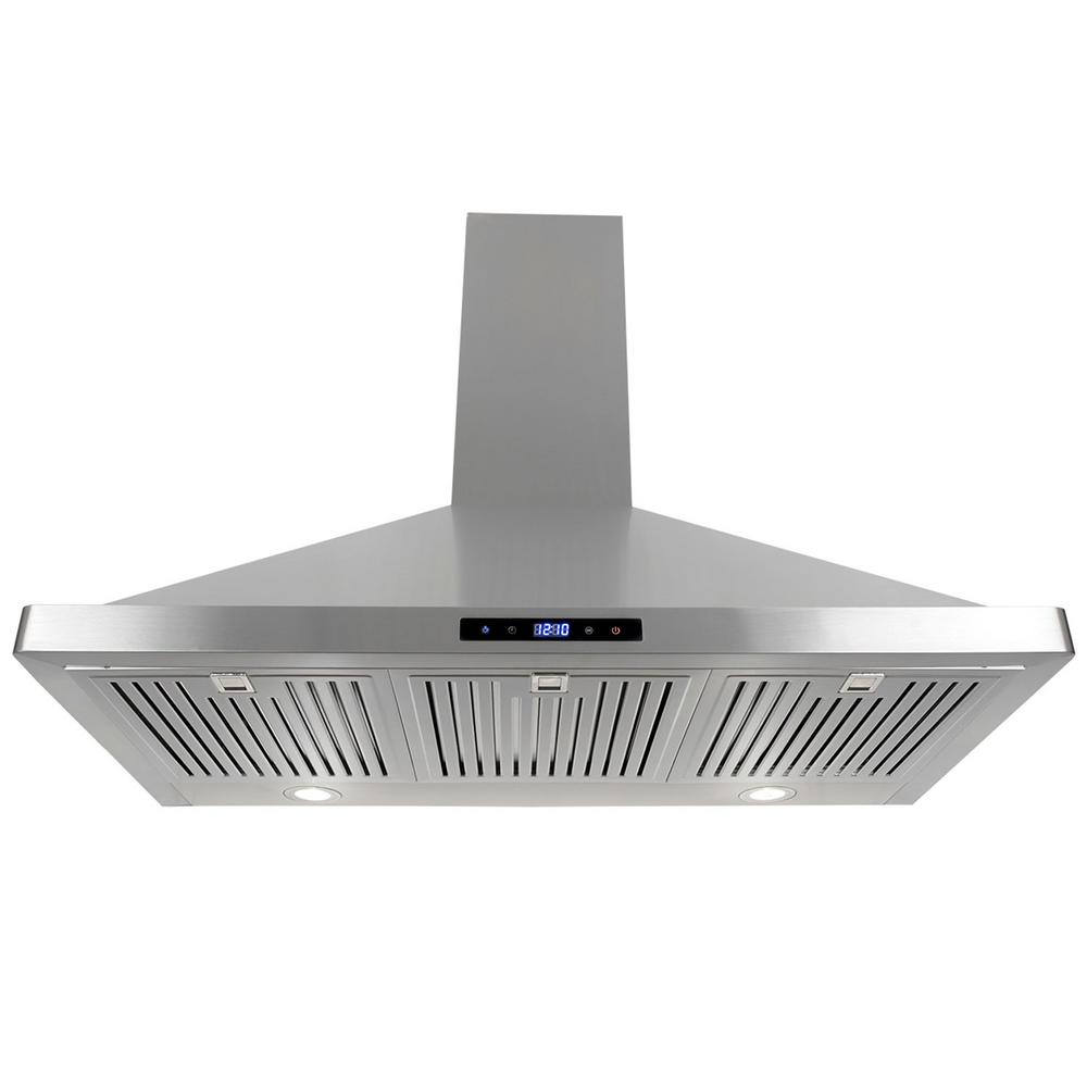 Cosmo 36 in. Ducted Wall Mount Range Hood in Stainless Steel with Touch