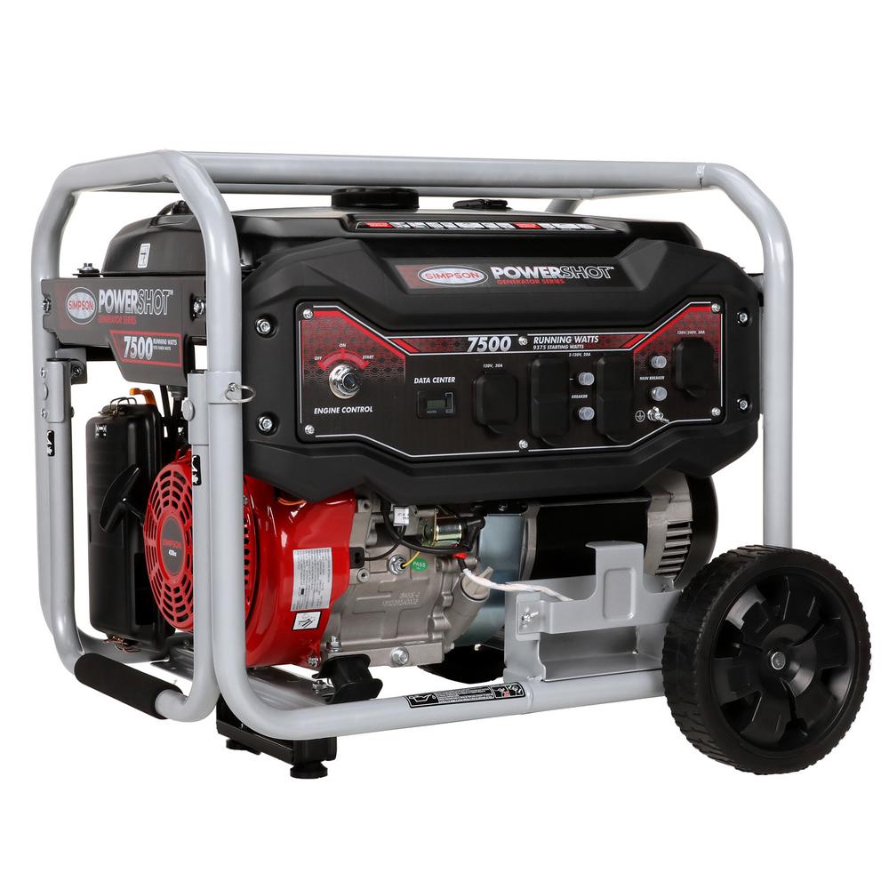 Simpson 7,500-Watt Gasoline Powered Electric Start Portable Generator