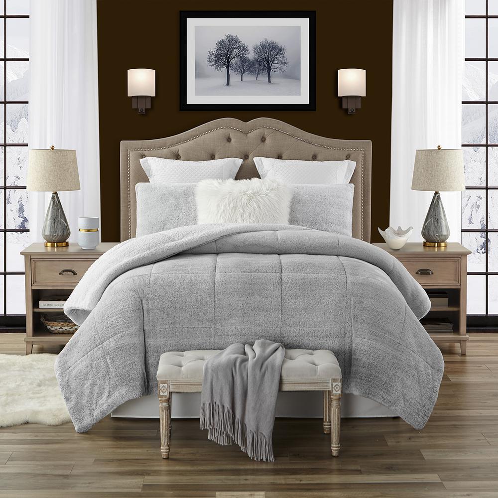 Ultra Soft Premium Plush Warm Cozy Modern Contemporary Grey Stripe Comforter Set Home Garden Bedding