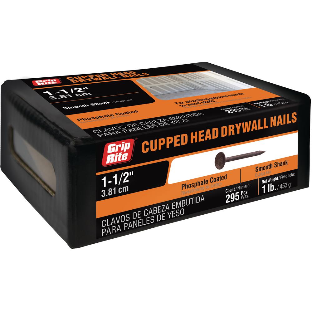 Grip Rite 13 X 1 1 2 In Phosphate Coated Drywall Nails 1 Lb Pack 112pcdw1 The Home Depot