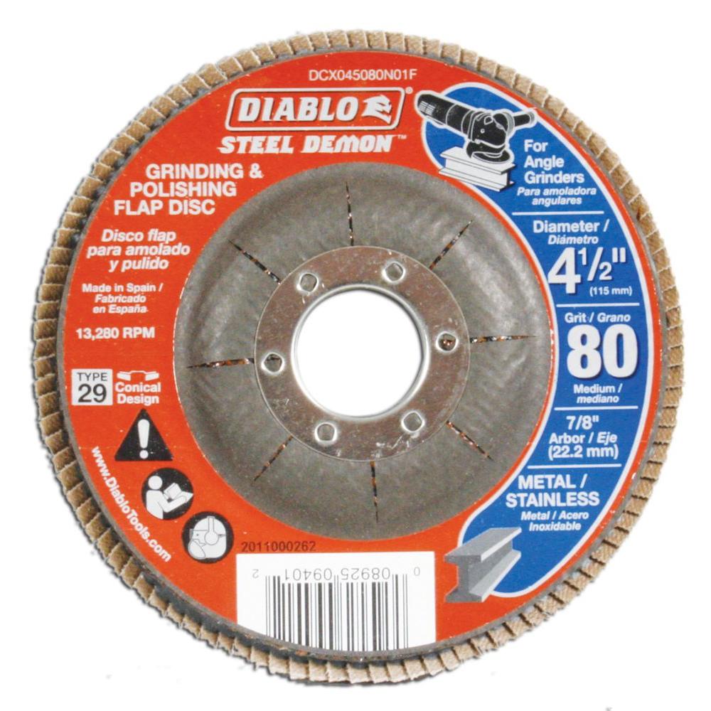 Diablo 41/2 in. 80Grit Steel Demon Grinding and Polishing Flap Disc