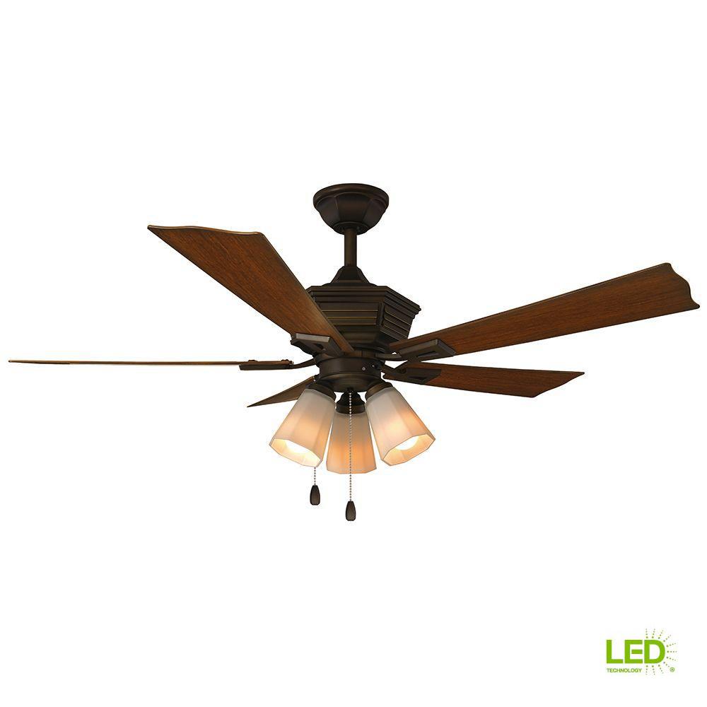 Bronze 3 Lights Outdoor Ceiling Fans With Led Indoor Outdoor Oil Rubbed Bronze Ceiling Fan With Light