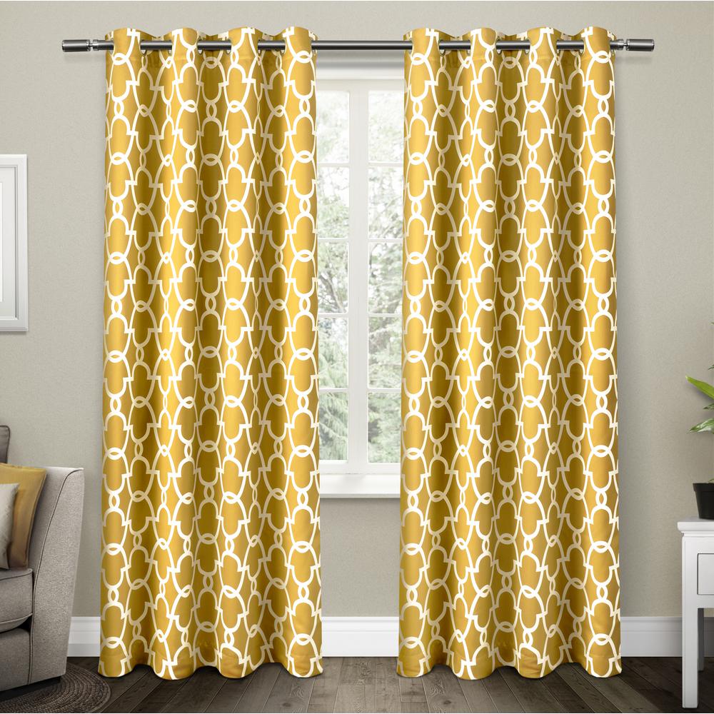 Gates 52 in. W x 84 in. L Woven Blackout Grommet Top Curtain Panel in