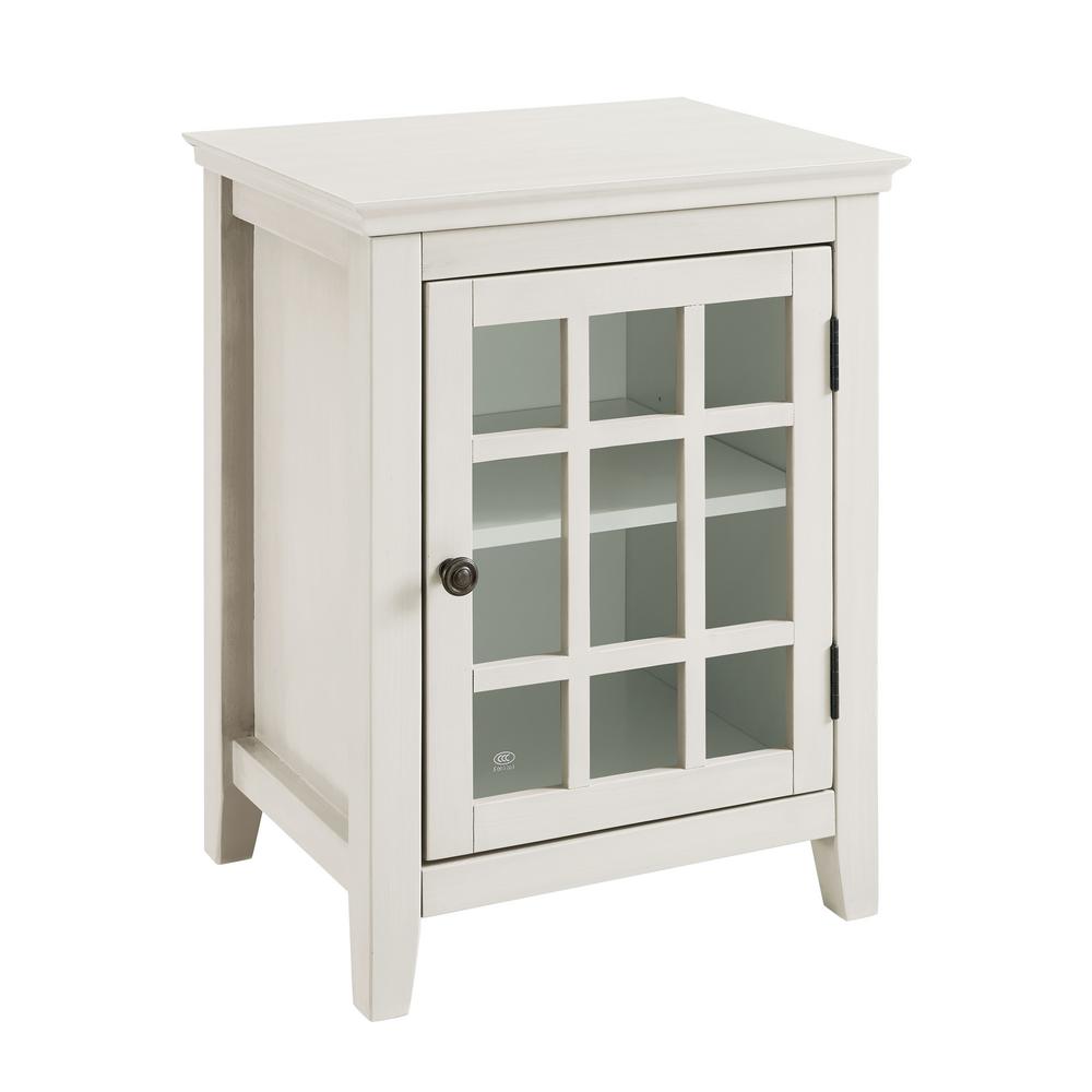 Linon Home Decor Largo Antique White Storage End Table