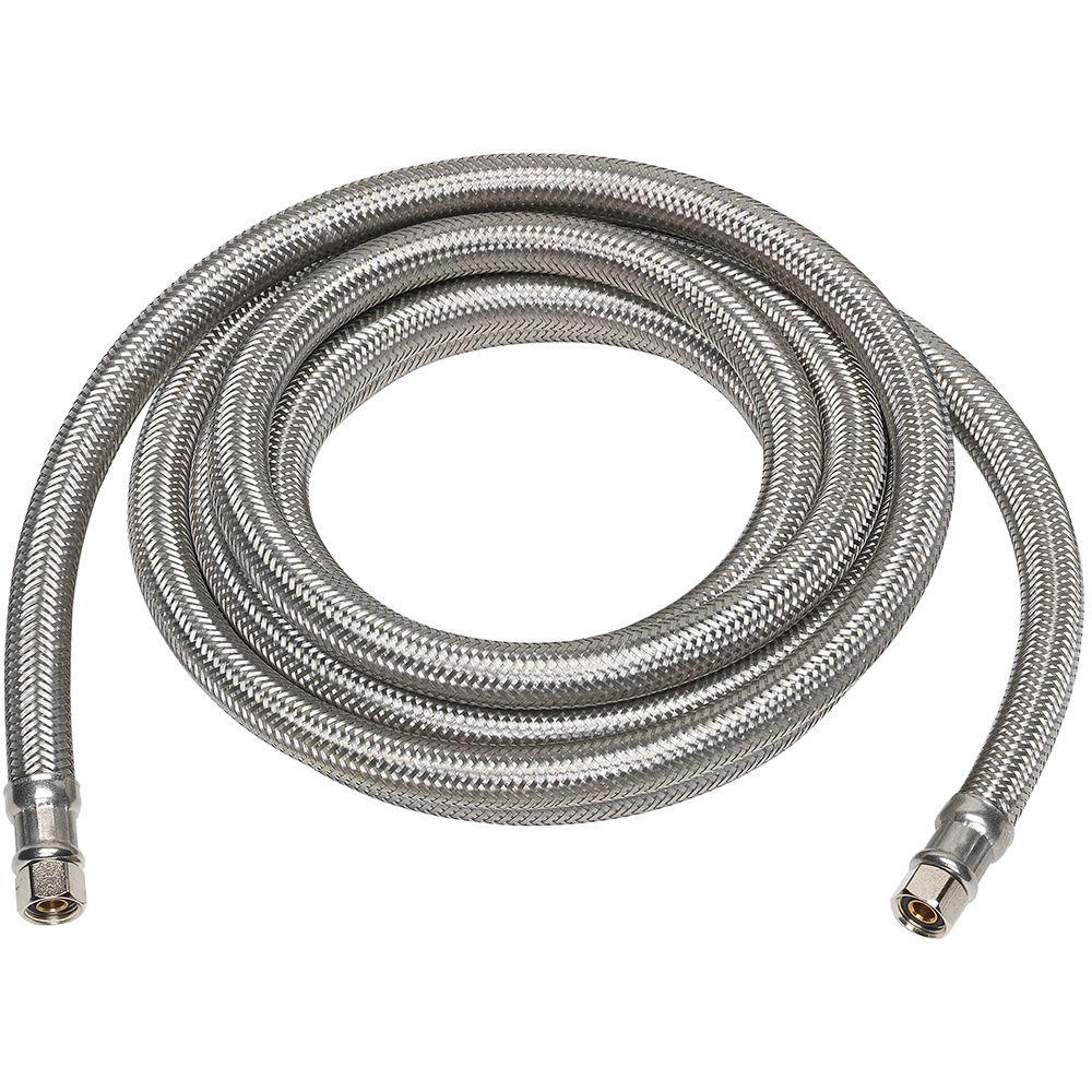 Everbilt 1/4 in. COMP x 1/4 in. COMP x 120 in. Stainless Steel Ice Maker Connector