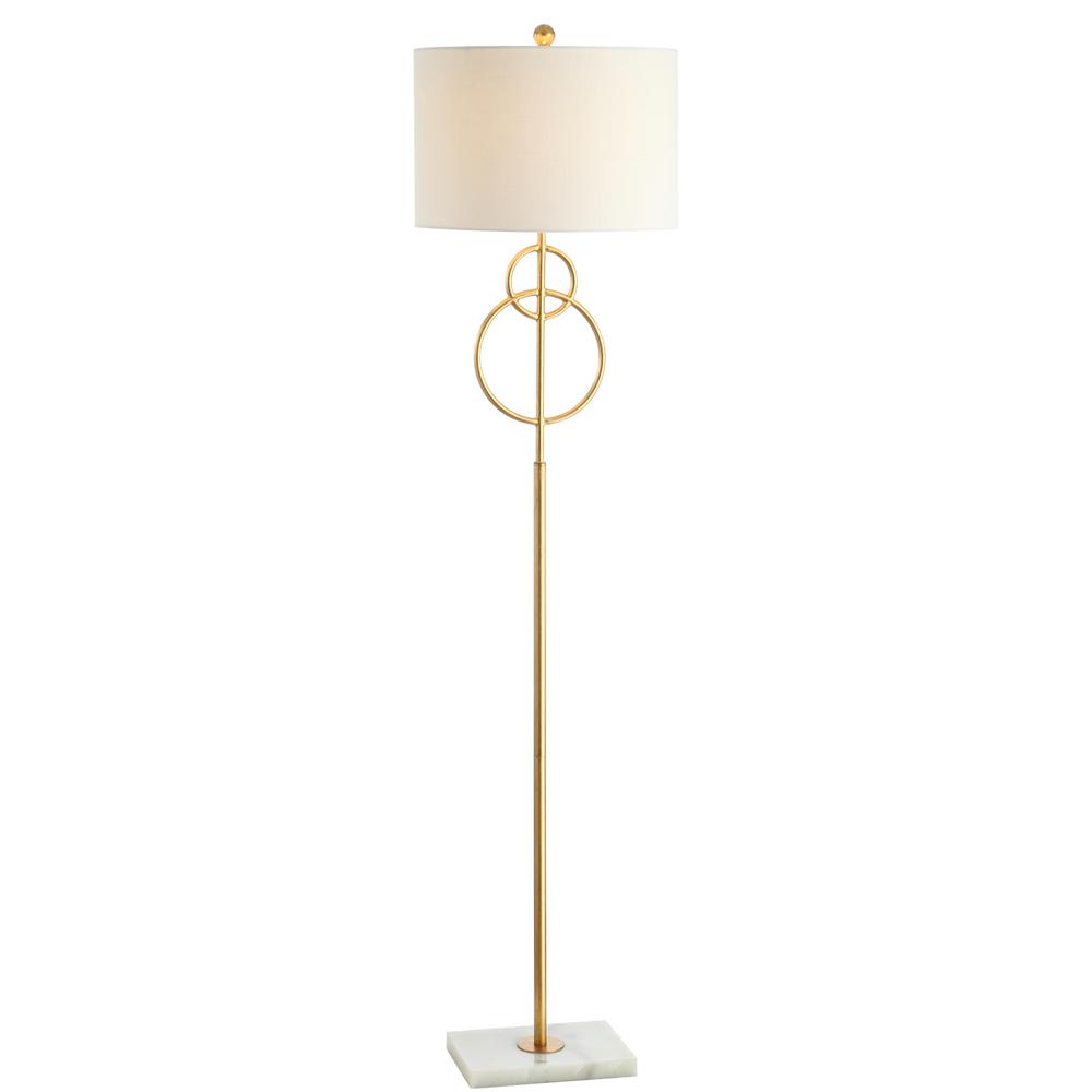 Jonathan Y Haines 60 In Modern Circle Marble Metal Led Floor Lamp Gold