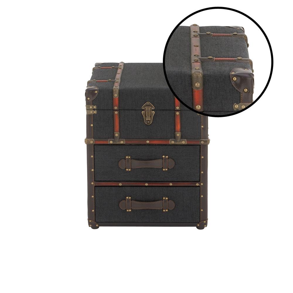 Dark Blue Luggage Style End Table 55787 The Home Depot