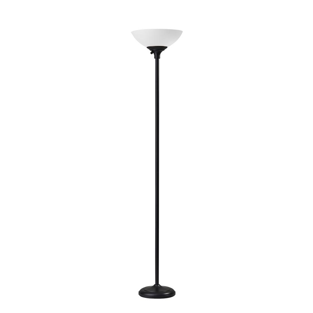 Adesso Piedmont 71 In Black Combo Floor Lamp 7202 01 The Home Depot Black Torchierre Floor Lamp