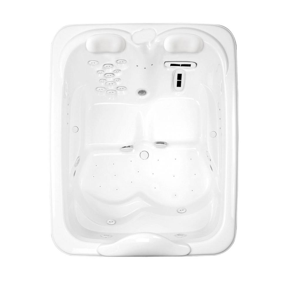 Aquatic Millennium 7 - 72 in. Acrylic Center Drain Rectangular Drop-In Whirlpool Bathtub in White For Sale